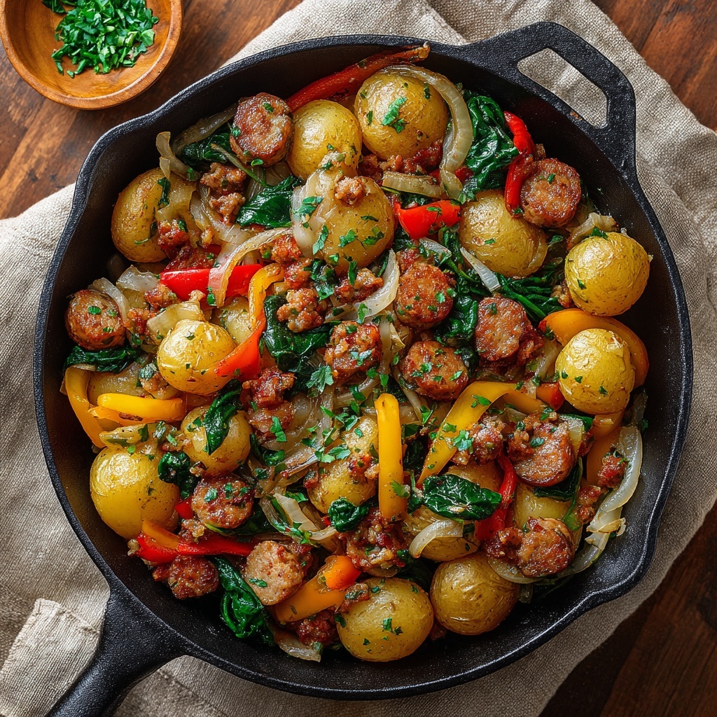Smoky Sausage & Potatoes Skillet Recipe - Recipe Image