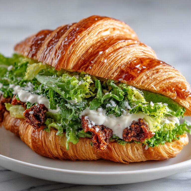 Crispy Chicken Caesar Salad Croissant Sandwich Recipe