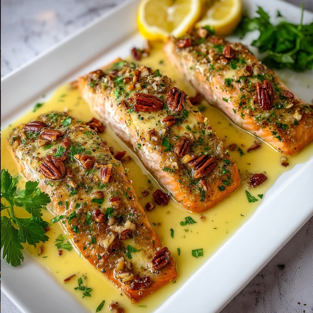 Baked Dijon Salmon with Pecans and Parsley Recipe - Recipe Image
