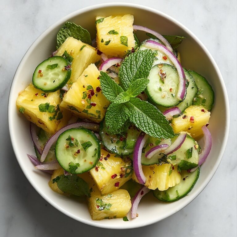 Pineapple Cucumber Salad with Lime, Mint, and Cilantro Recipe