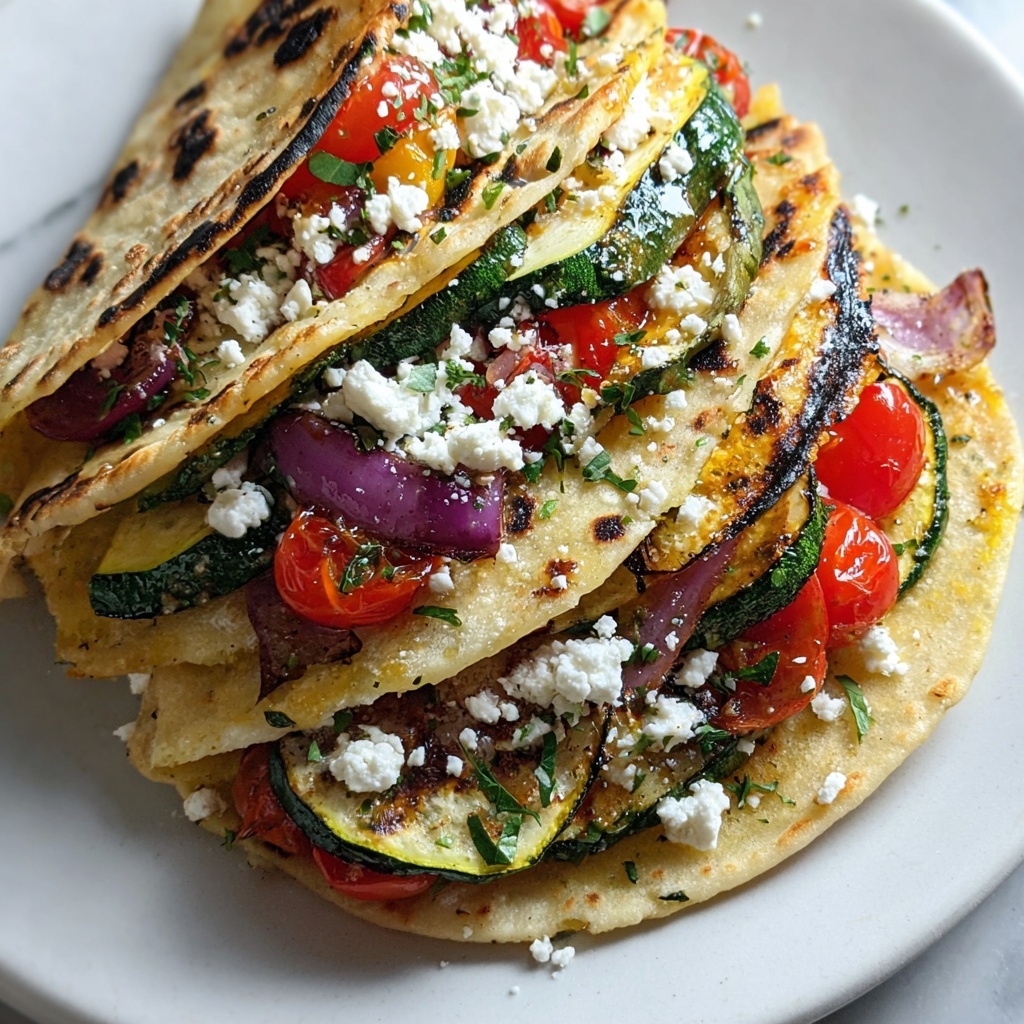 Grilled Mediterranean Veggie Quesadillas Recipe - Recipe Image