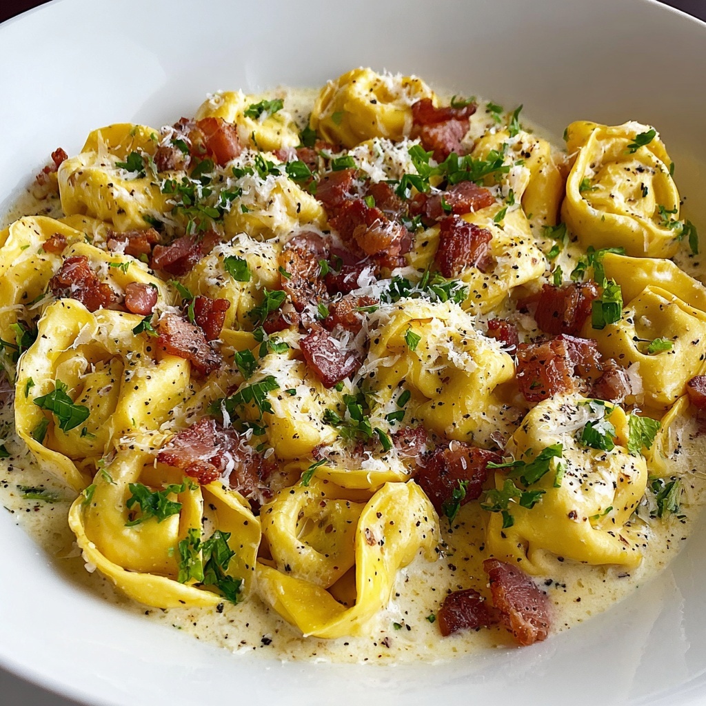 Creamy Tortellini Carbonara Recipe - Recipe Image