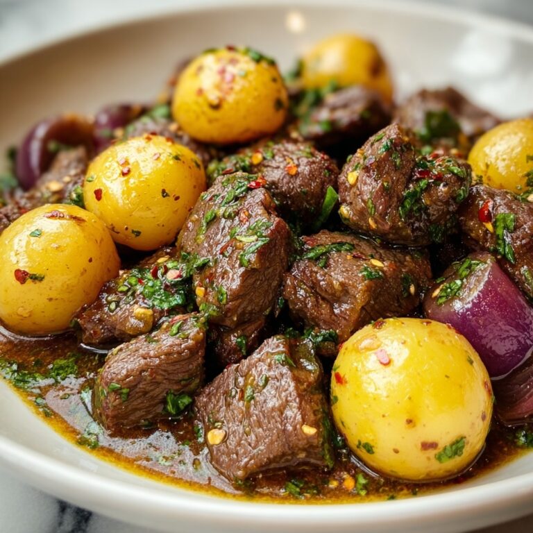 Crockpot Garlic Butter Beef Bites with Potatoes Recipe