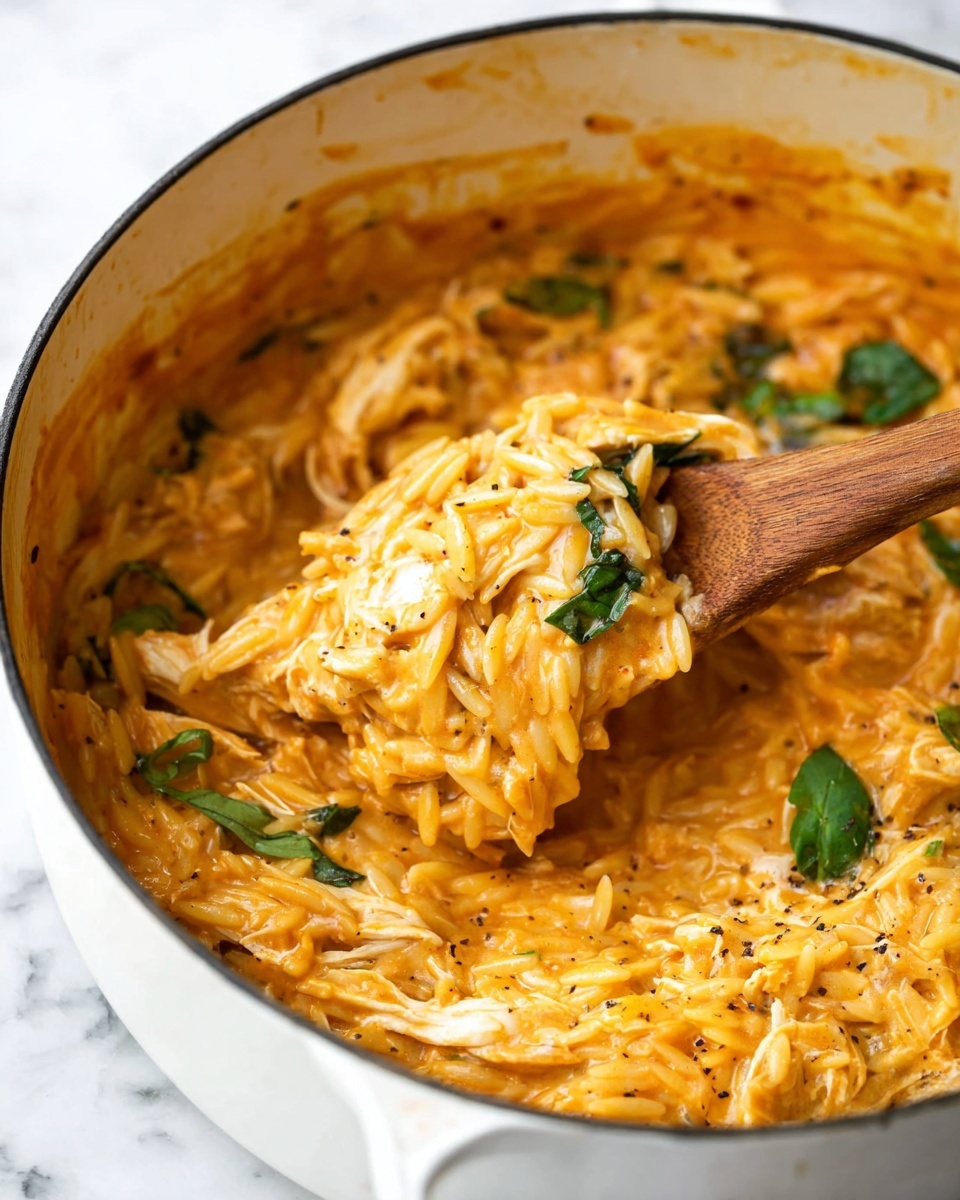 Creamy Tomato Orzo with Chicken Recipe - Recipe Image