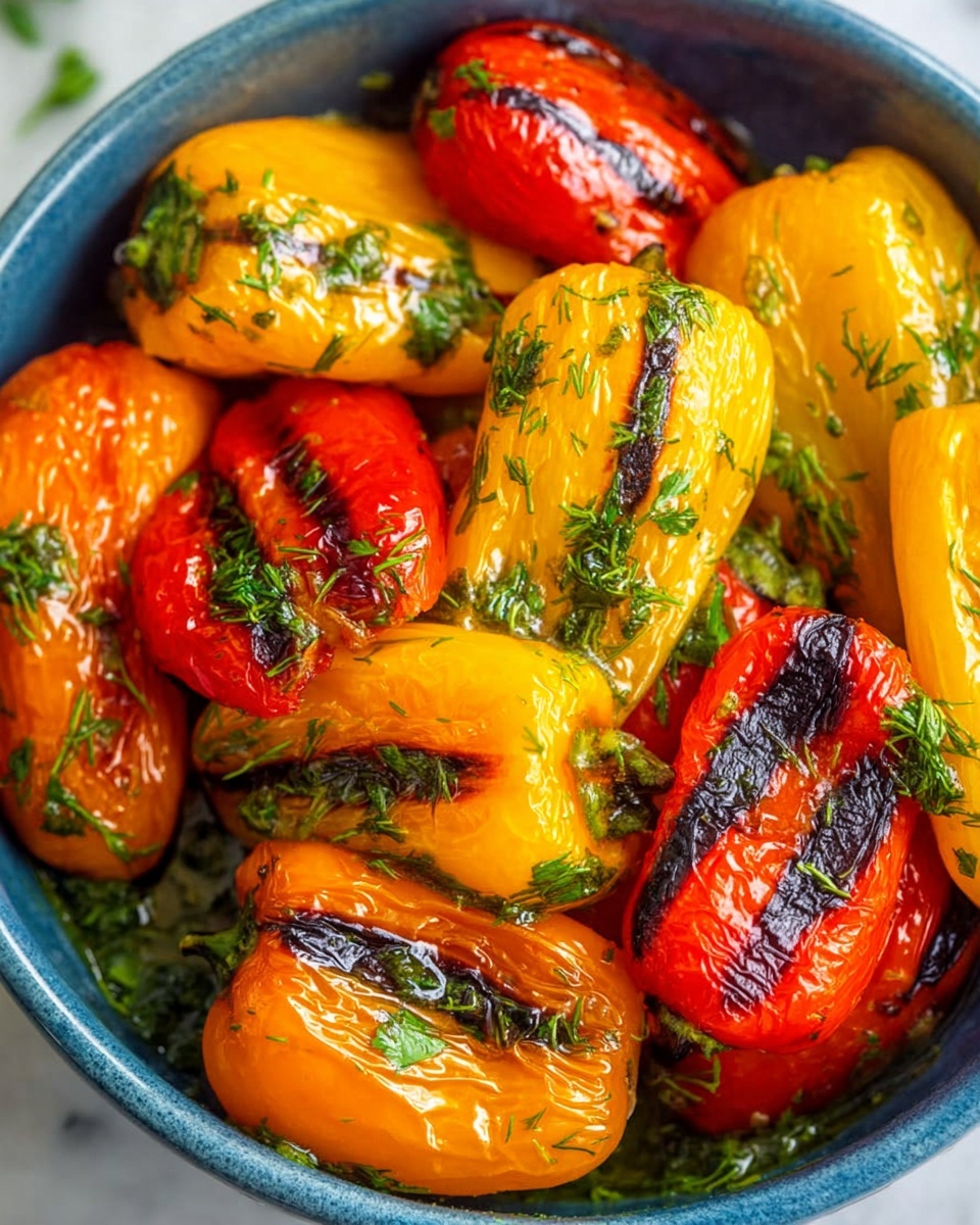 Grilled Marinated Mini Sweet Peppers with Fresh Herbs Recipe - Recipe Image