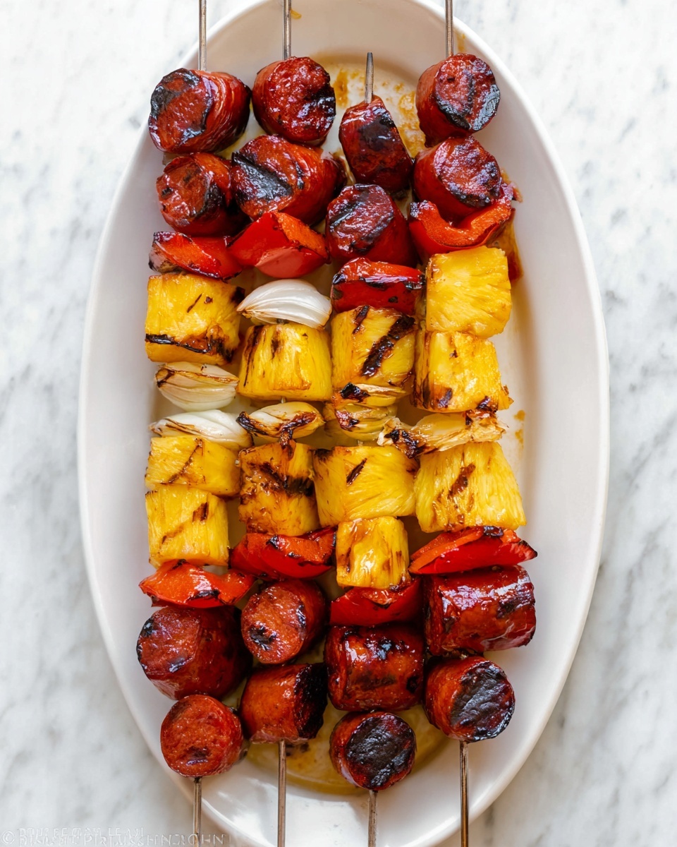 Grilled Pineapple Sausage Kabobs Recipe - Recipe Image