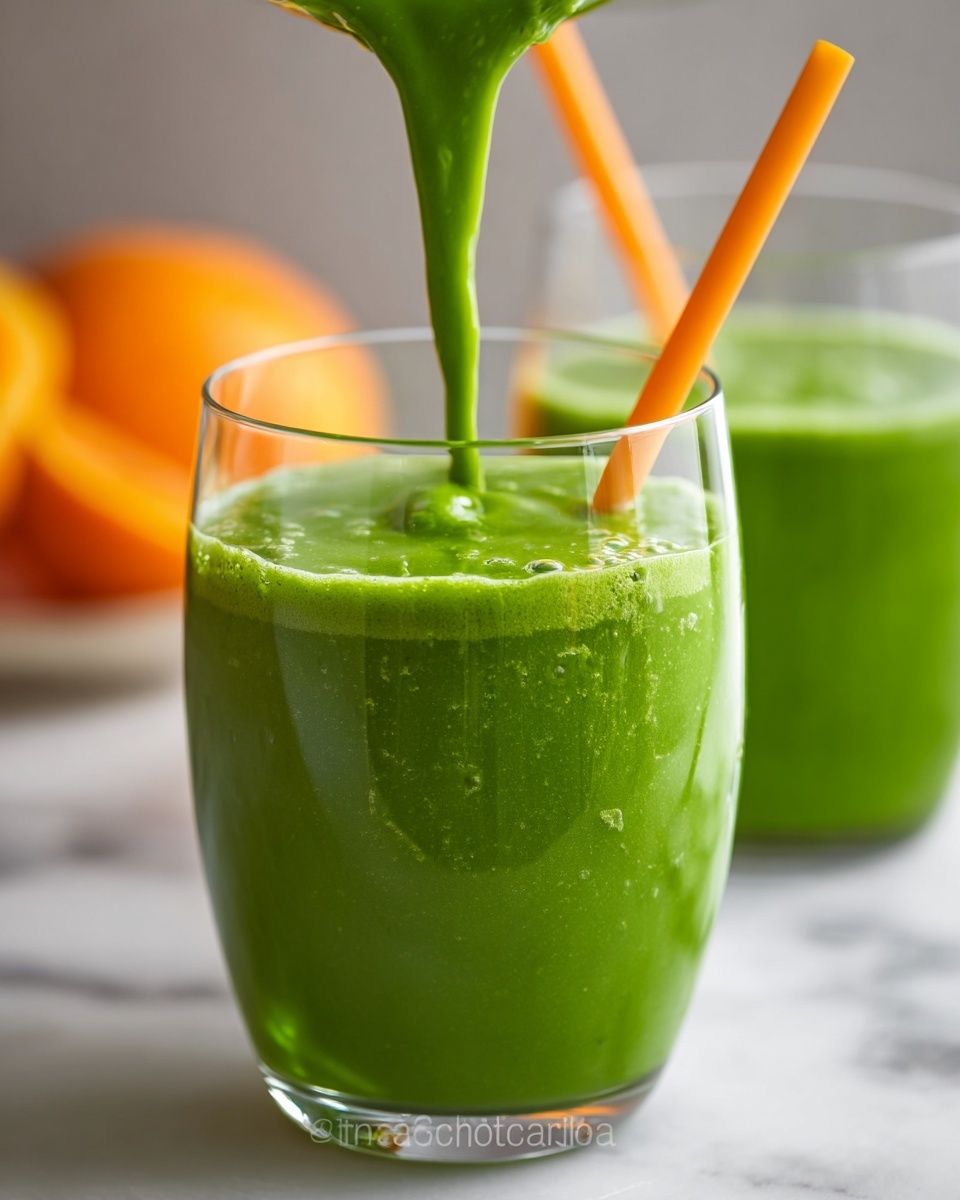 Green Smoothie Recipe with Coconut Milk, Banana, Orange, Spinach, and Pineapple Recipe - Recipe Image