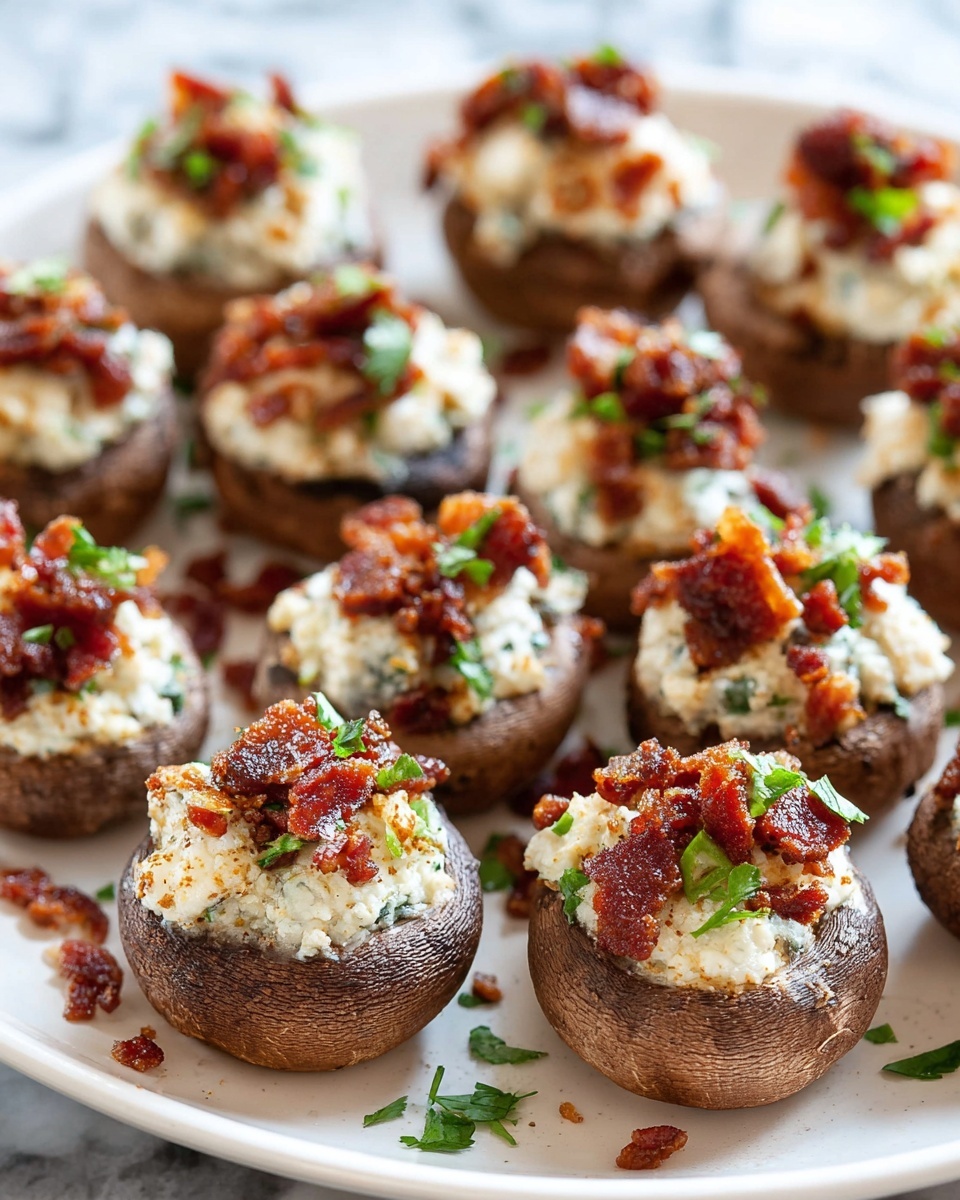 Bacon and Herb Stuffed Mushrooms Recipe - Recipe Image