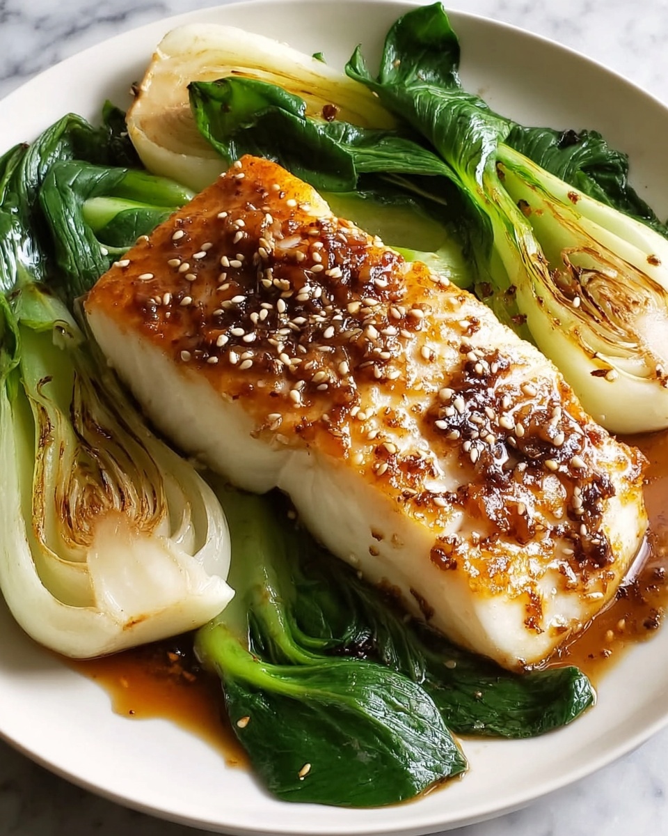 Bold & Healthy Soy Sesame Glazed Cod with Charred Bok Choy Recipe - Recipe Image