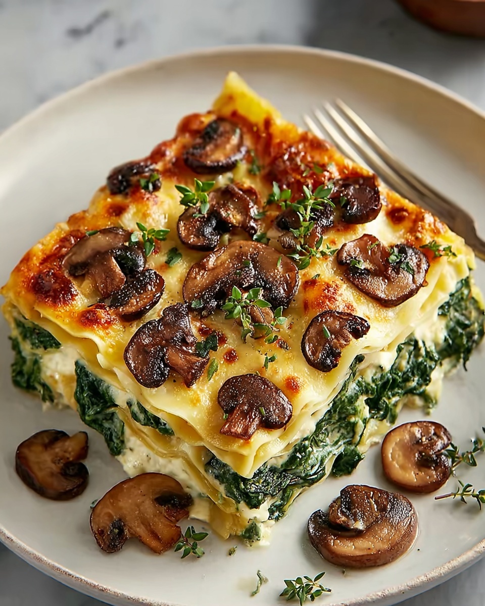 Spinach & Mushroom Lasagna Recipe - Recipe Image
