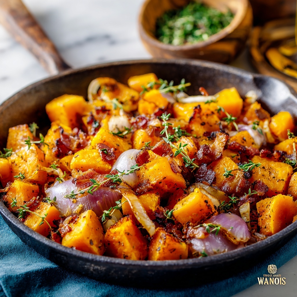Maple Glazed Sweet Potatoes with Bacon Recipe - Recipe Image