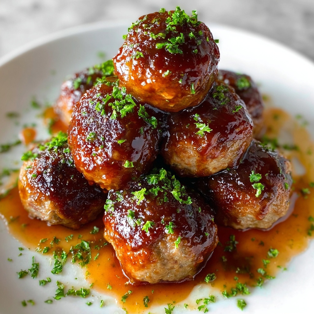 Whiskey Peach BBQ Meatballs Recipe - Recipe Image