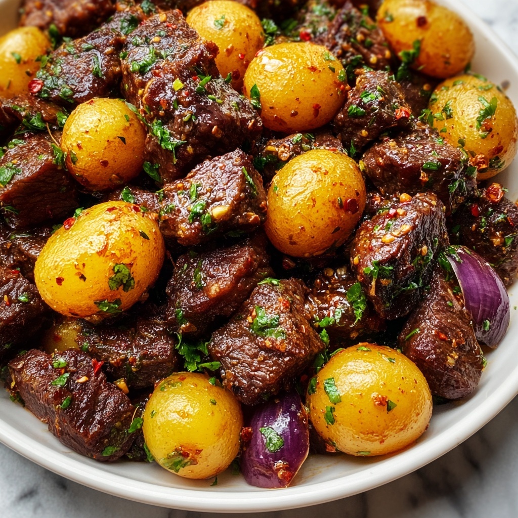 Crockpot Garlic Butter Beef Bites with Potatoes Recipe - Recipe Image