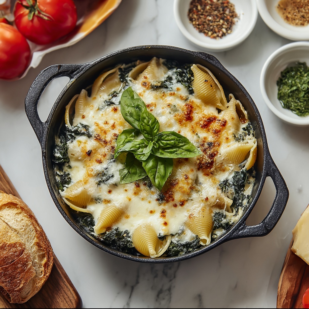 Cheesy Spinach Stuffed Shells Recipe - Recipe Image