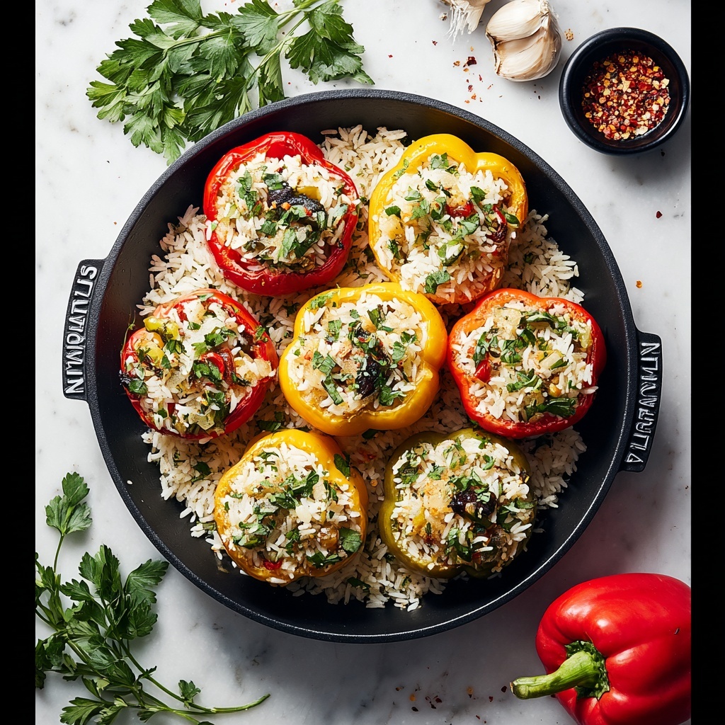 Stuffed Bell Peppers with Rice and Ground Beef Recipe - Recipe Image