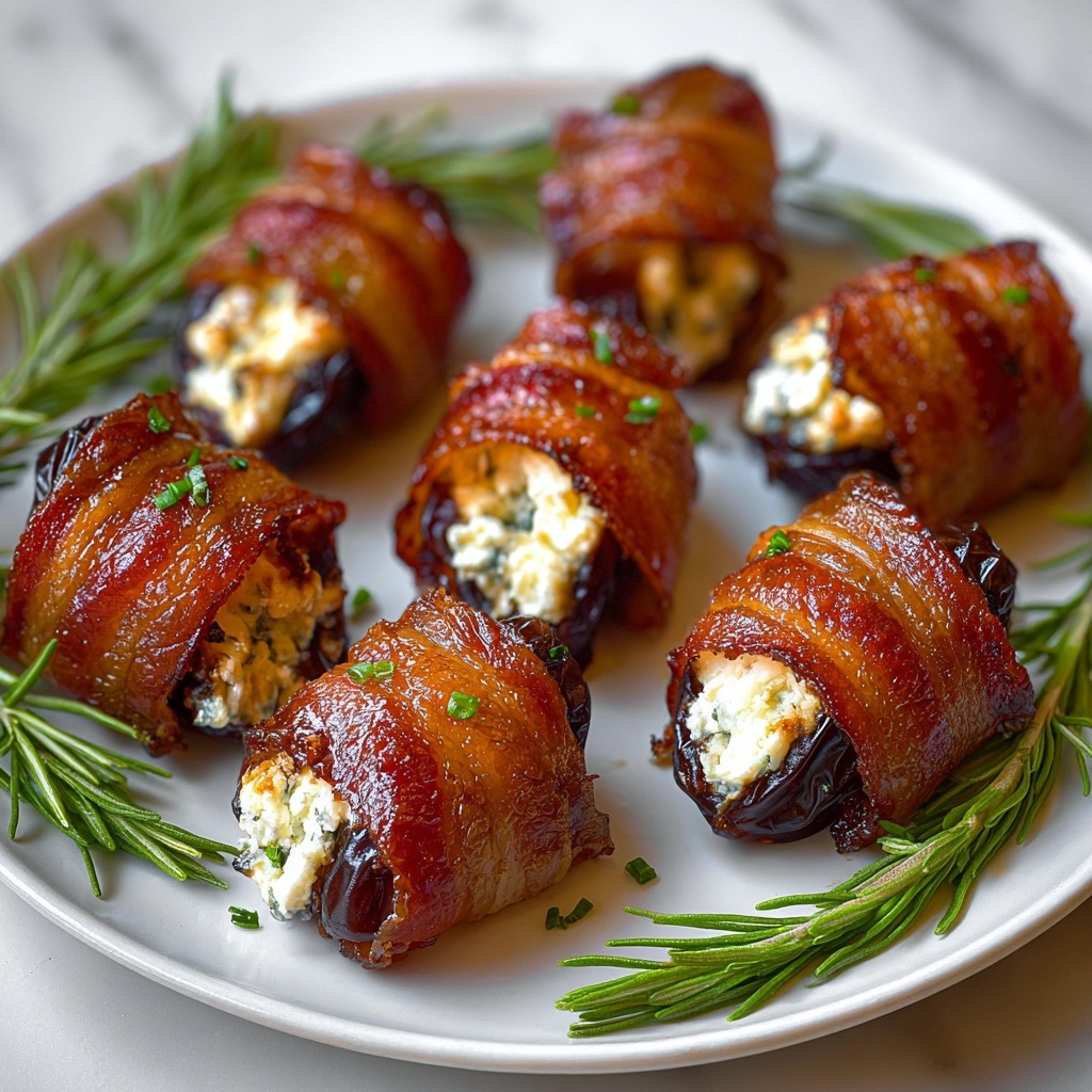 Bacon Wrapped Dates with Goat Cheese & Honey Recipe - Recipe Image