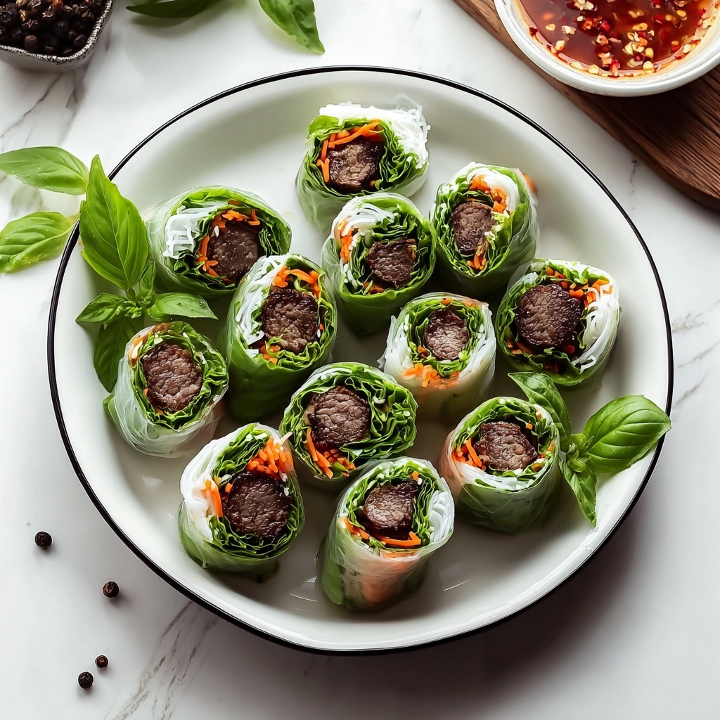Thai Basil Beef Rolls Recipe - Recipe Image