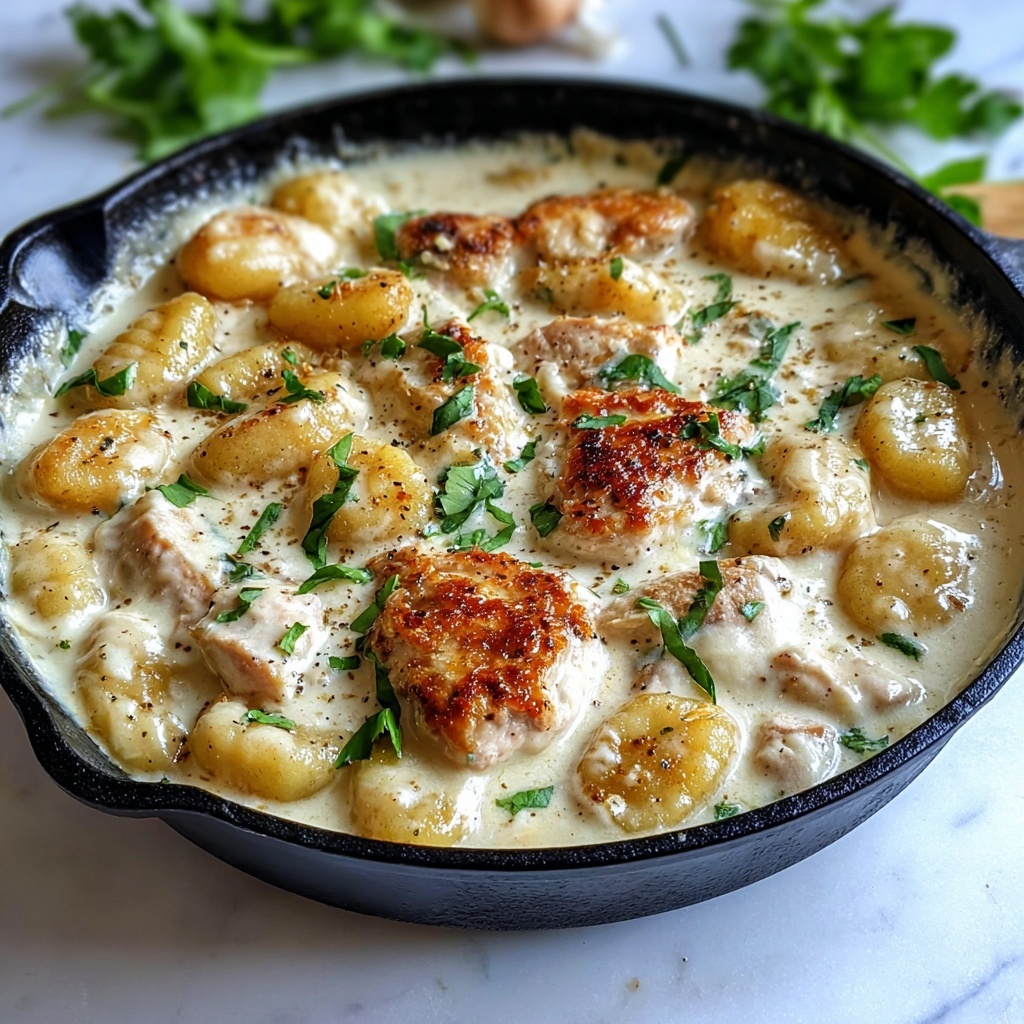 Creamy Chicken Gnocchi with Sun-Dried Tomatoes and Spinach Recipe - Recipe Image