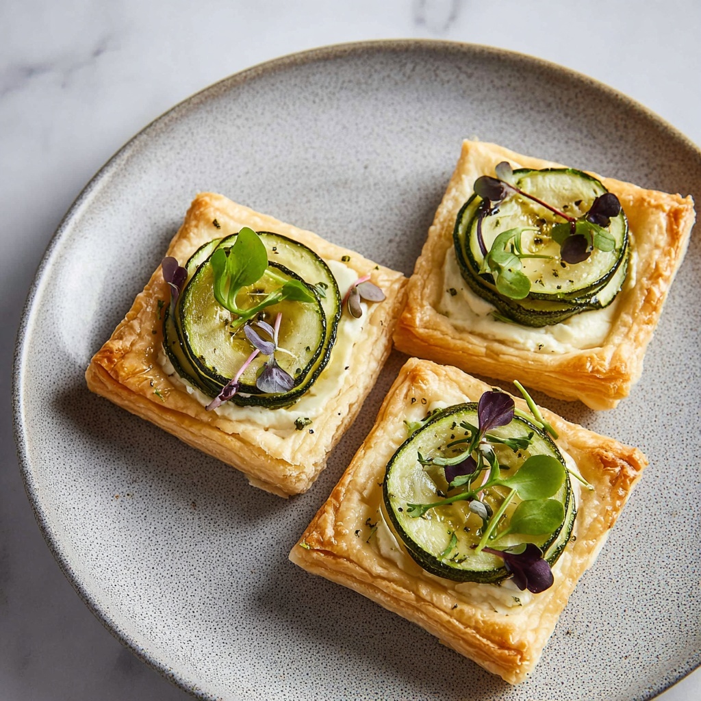 Zucchini Goat Cheese Puff Pastry Tartlets Recipe - Recipe Image