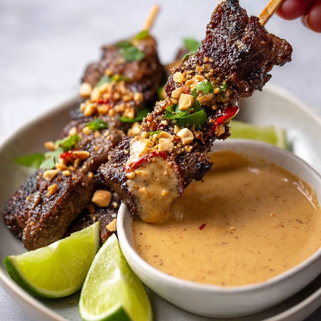 Beef Satay with Thai Peanut Sauce Recipe - Recipe Image