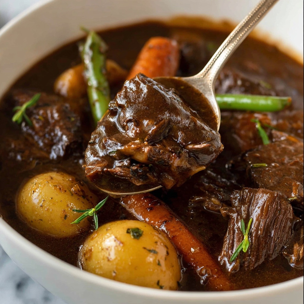 Hearty Beef Stew with Red Wine and Baby Potatoes Recipe - Recipe Image