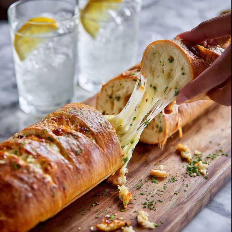 Cheesy Jalapeno Bacon Stuffed Baguette with Garlic Butter Recipe