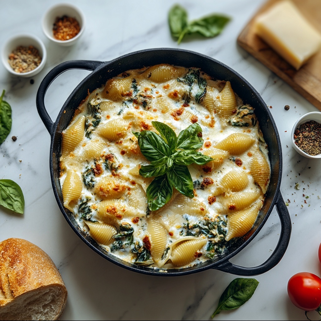 Cheesy Spinach Stuffed Shells Recipe - Recipe Image