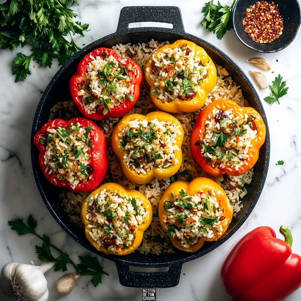 Stuffed Bell Peppers with Rice and Ground Beef Recipe - Recipe Image