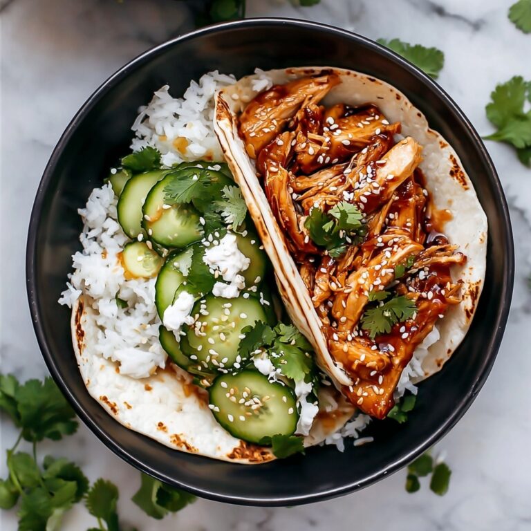 Teriyaki Chicken Tacos with Creamy Sesame Cucumbers Recipe