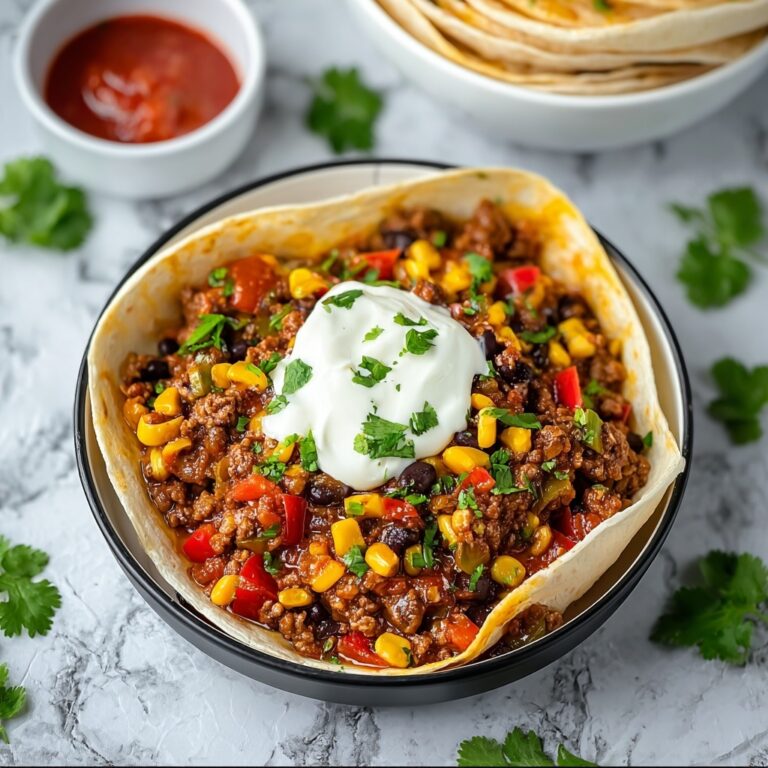 Cheesy Beefy Burrito Delight with Salsa and Sour Cream Recipe