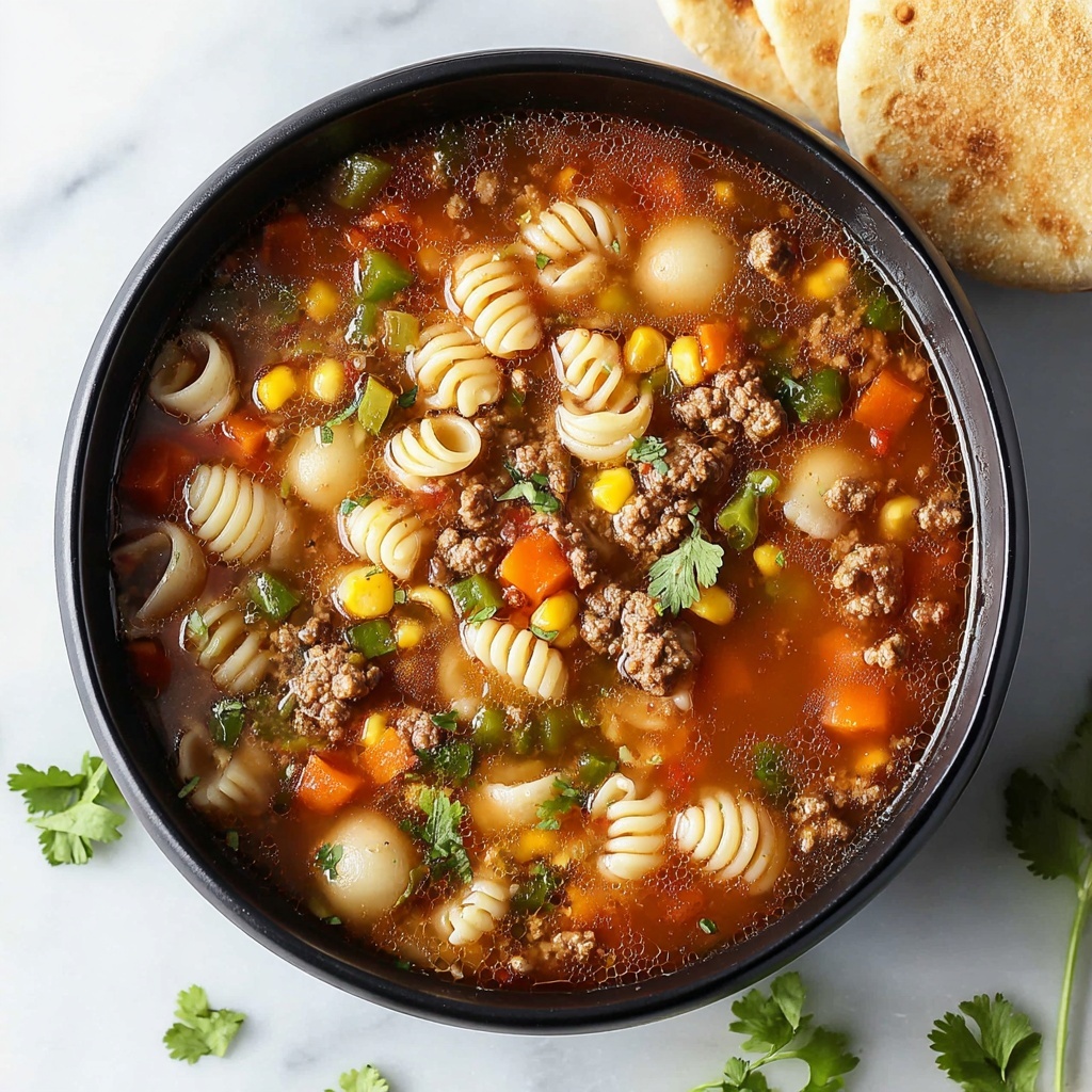 Mexican Shells and Beef Soup Recipe - Recipe Image