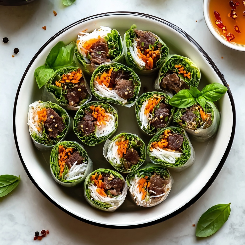 Thai Basil Beef Rolls Recipe - Recipe Image