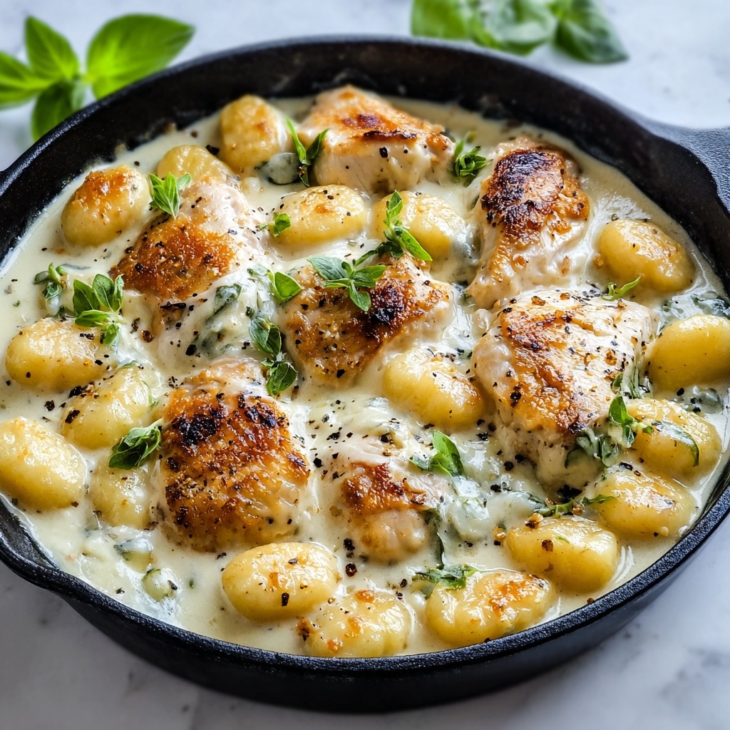 Creamy Chicken Gnocchi with Sun-Dried Tomatoes and Spinach Recipe - Recipe Image