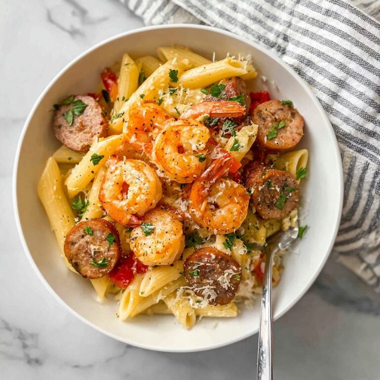 Creamy Cajun Pasta with Shrimp and Sausage Recipe