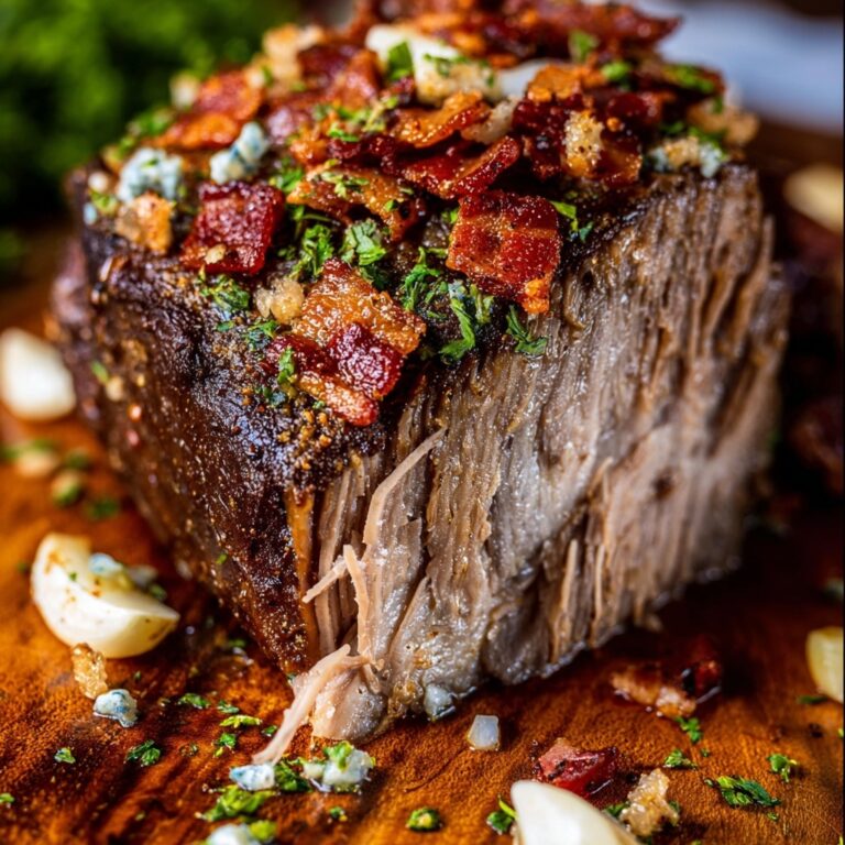 Bacon Blue Cheese Brisket in a Slow Cooker Recipe