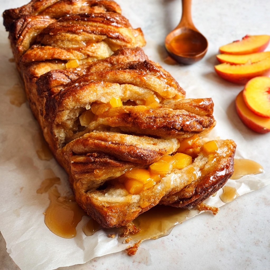 Peach Pull-Apart Bread with Caramel Sauce Recipe - Recipe Image