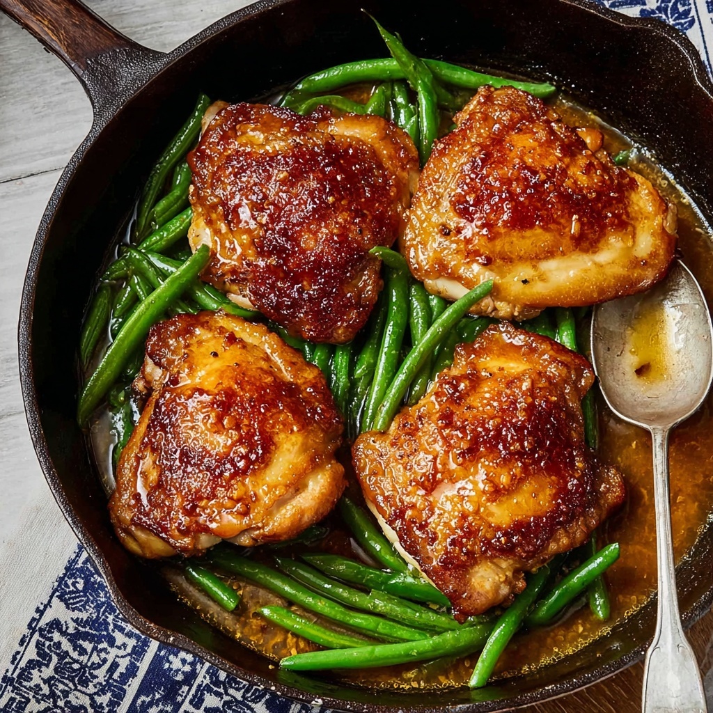 Asian Seared Chicken with Stir-Fried Green Beans Recipe - Recipe Image