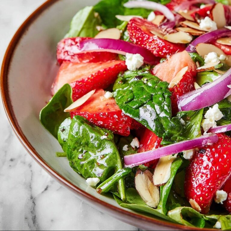 Strawberry Spinach Salad with Toasted Almonds and Goat Cheese Recipe
