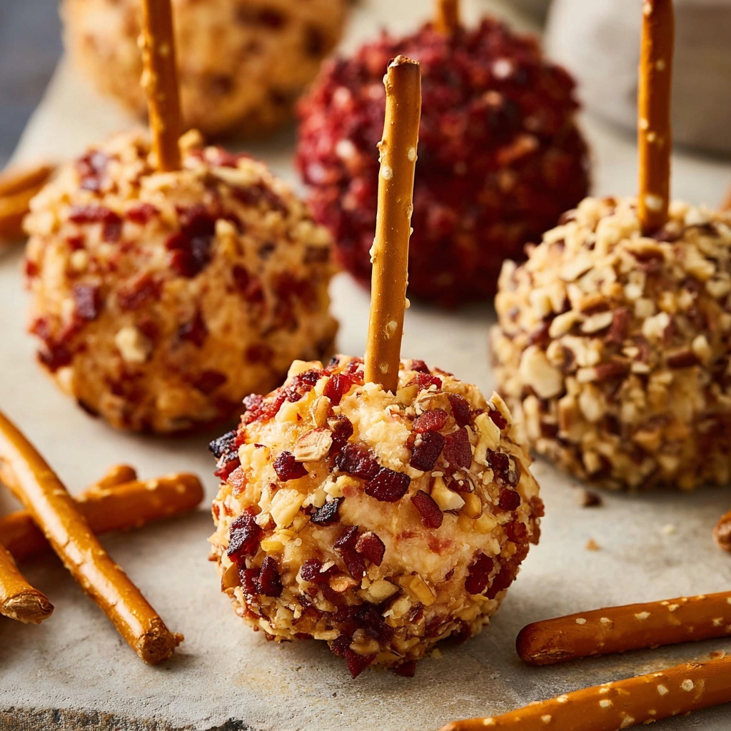 Mini Cheese Ball Bites with Dried Fruit, Nuts, Bacon, and Pretzels Recipe - Recipe Image