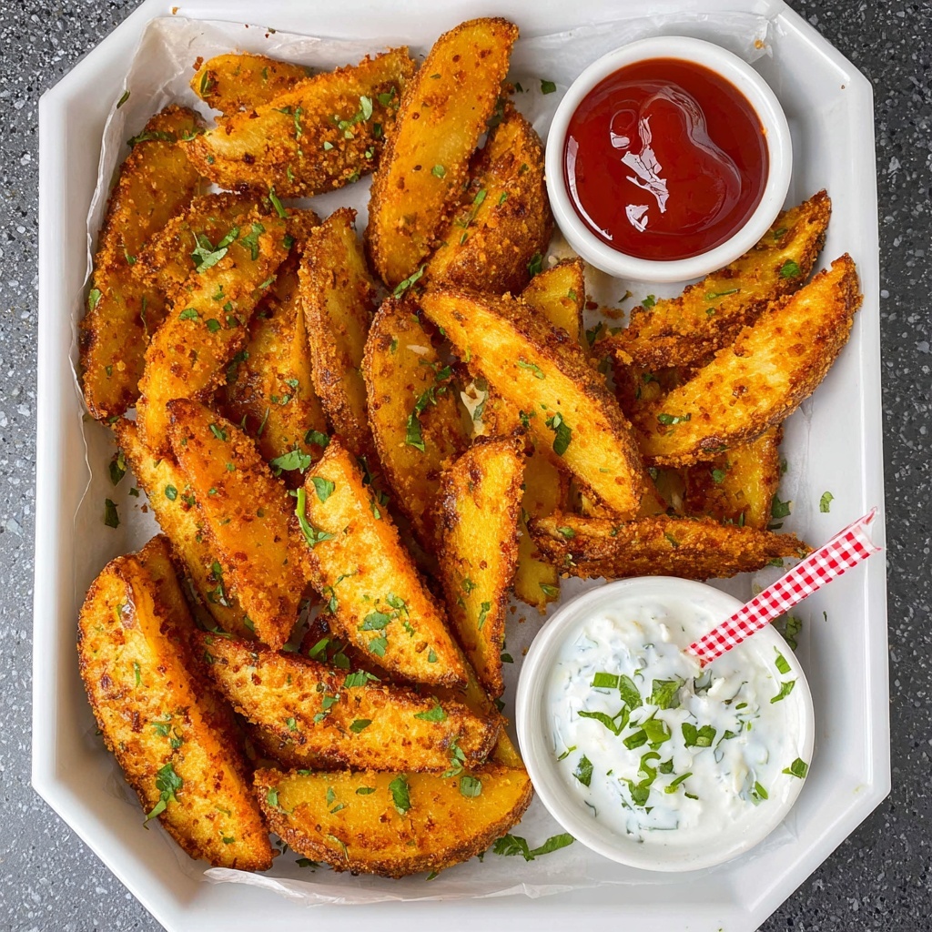 Crispy Parmesan Potato Wedges Recipe - Recipe Image