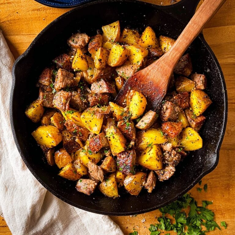 Garlic Butter Steak Bites and Potatoes Recipe