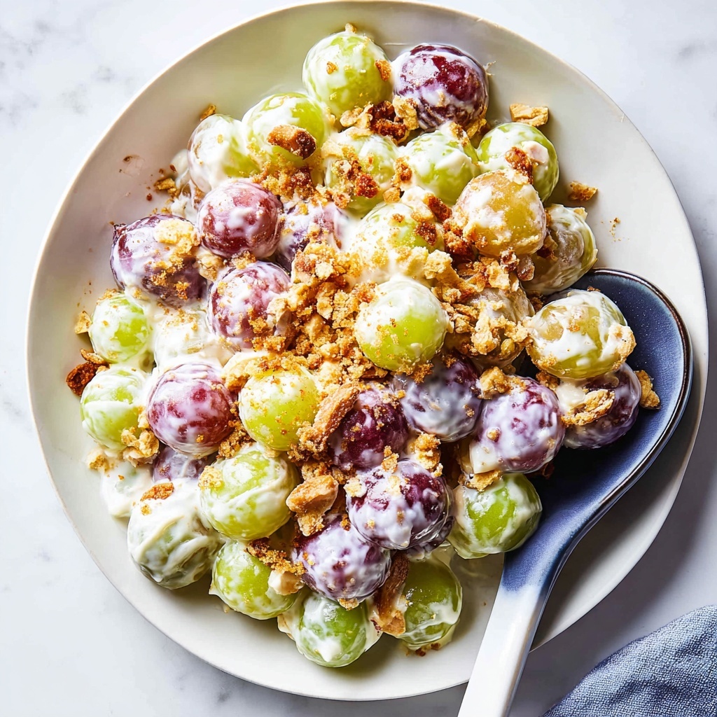 Creamy Grape Salad with Orange Zest and Nut Topping Recipe - Recipe Image