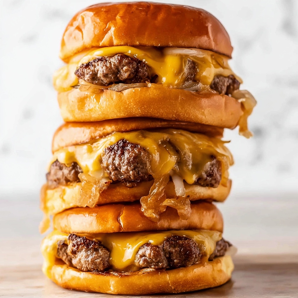 Butter Burger with Caramelized Onions and Melty American Cheese Recipe - Recipe Image