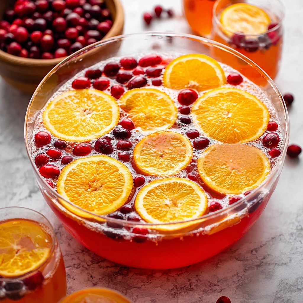 Festive Cranberry Orange Punch with Sparkling Apple Cider and Vodka Recipe - Recipe Image