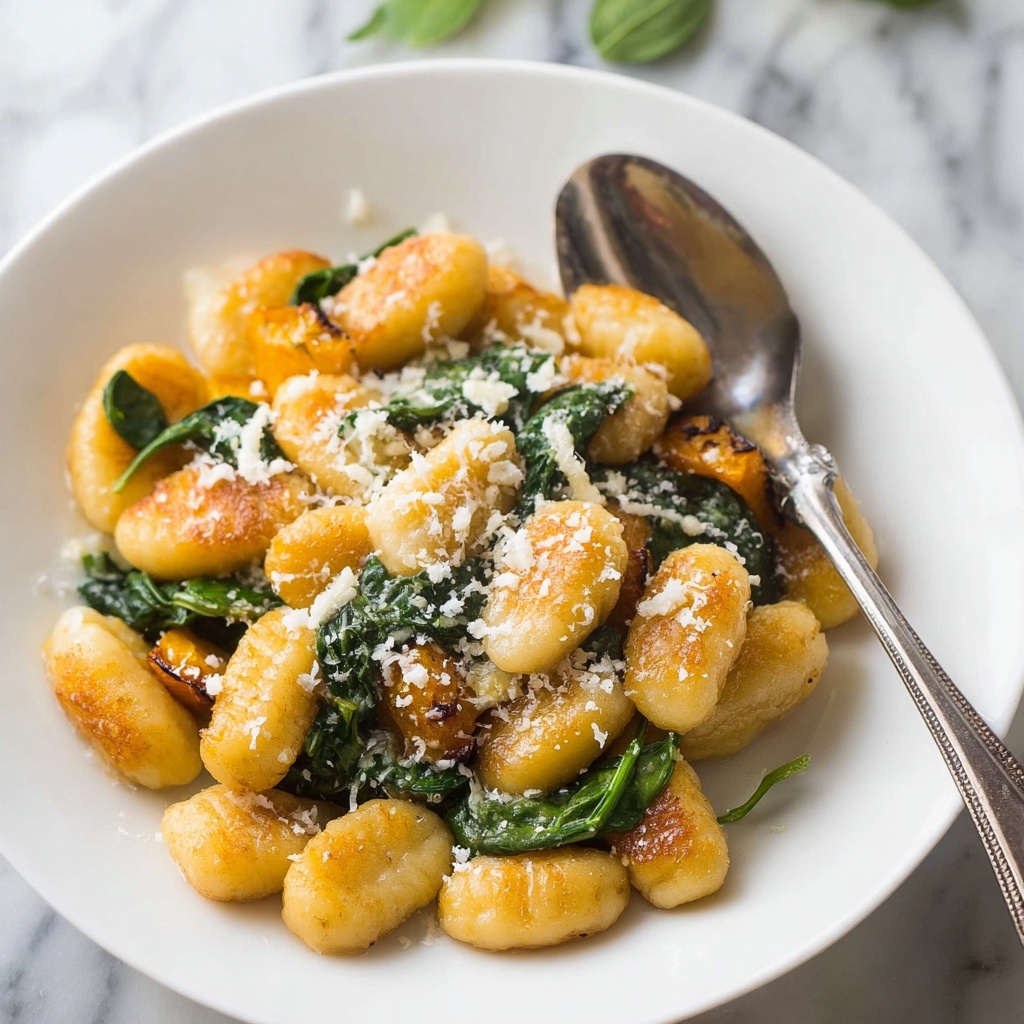 Pan Fried Gnocchi with Pumpkin and Spinach Recipe - Recipe Image