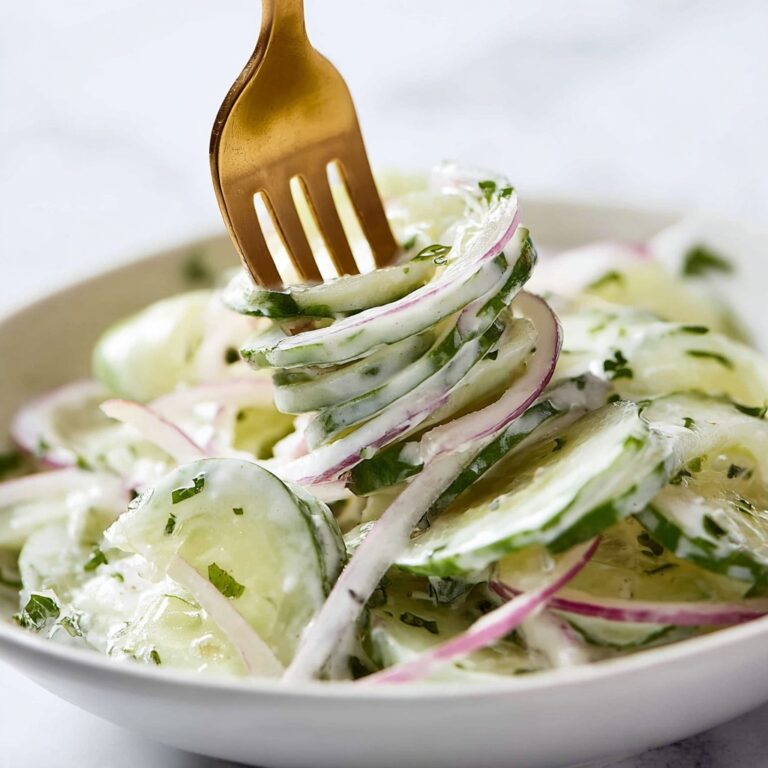 Creamy Cucumber Salad with Lemon Yogurt Dressing Recipe