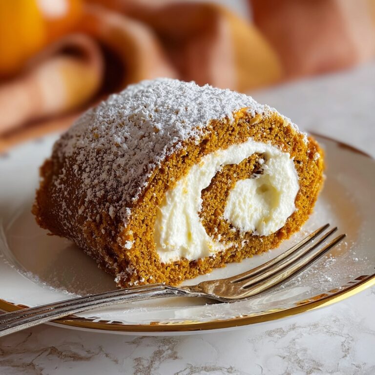 Creamy Pumpkin Spice Roll Cake Recipe