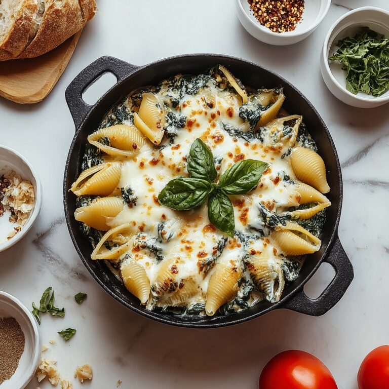 Cheesy Spinach Stuffed Shells Recipe