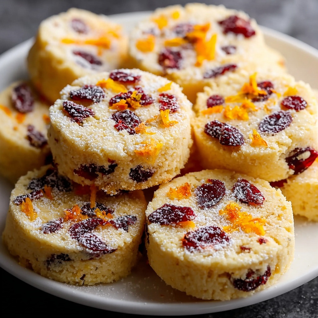 Orange Cranberry Shortbread Cookies Recipe - Recipe Image