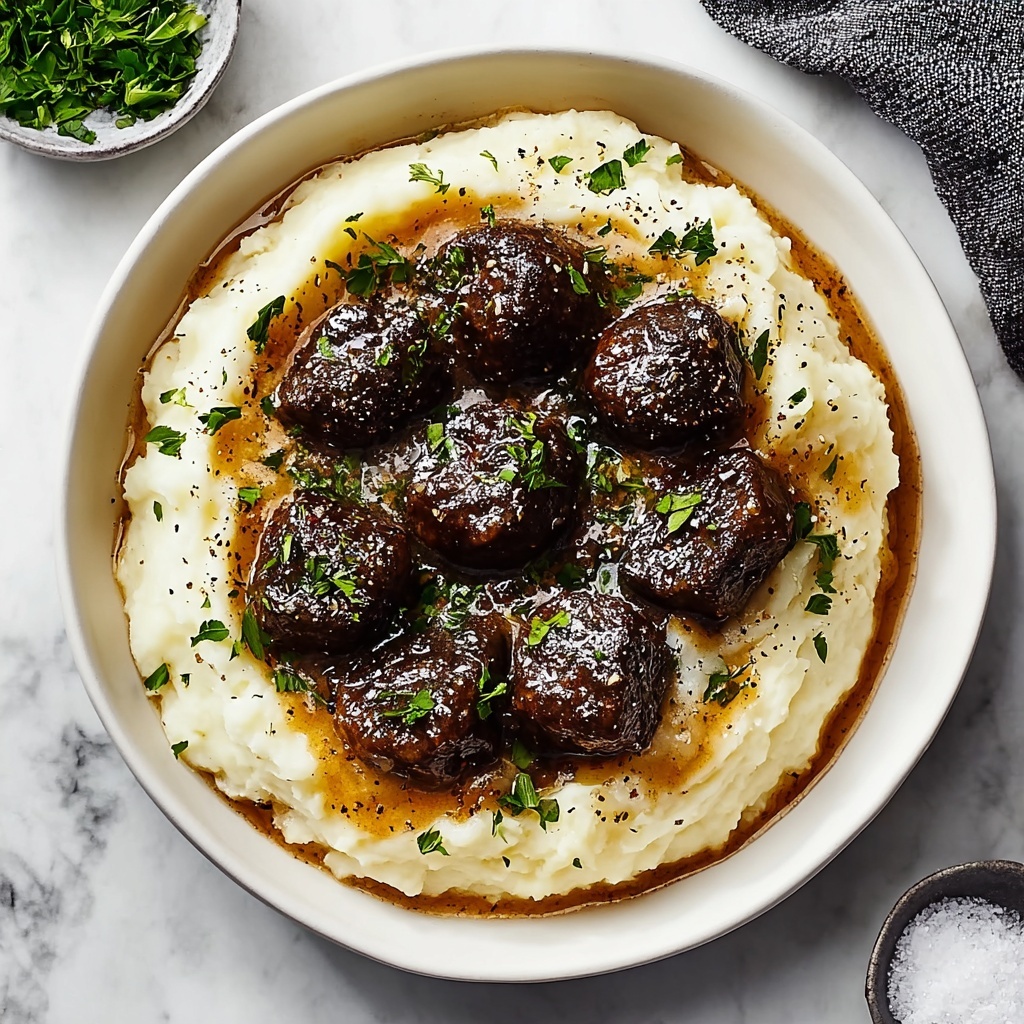 Garlic Butter Steak Bites with Creamy Mashed Potatoes Recipe - Recipe Image